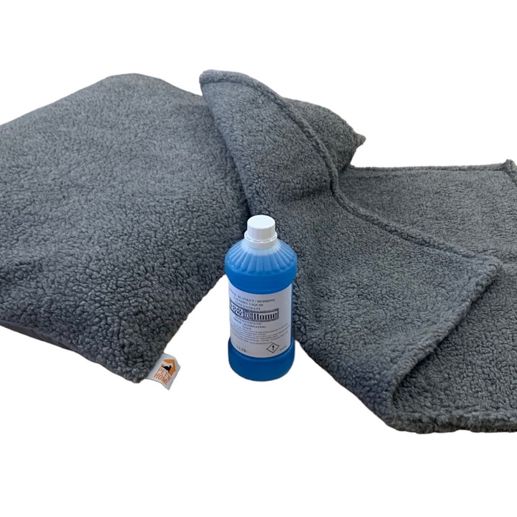 PUPPY BED SET - 10 Colour Choices - Dog Bed Cushion with Matching Blanket, optional Pet Bedding Detergent - Cream Paws with Detergent image 11