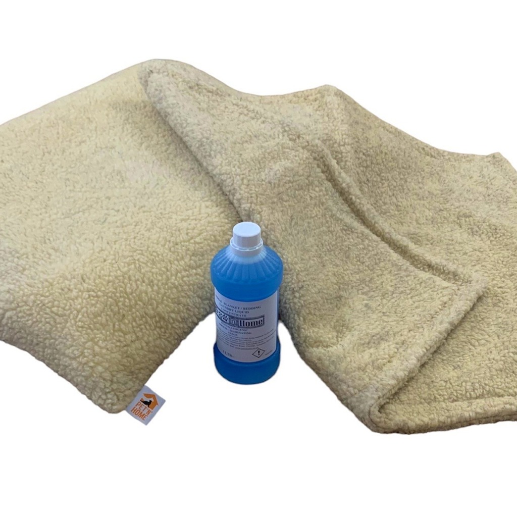 PUPPY BED SET - 10 Colour Choices - Dog Bed Cushion with Matching Blanket, optional Pet Bedding Detergent - Cream Paws with Detergent image 4