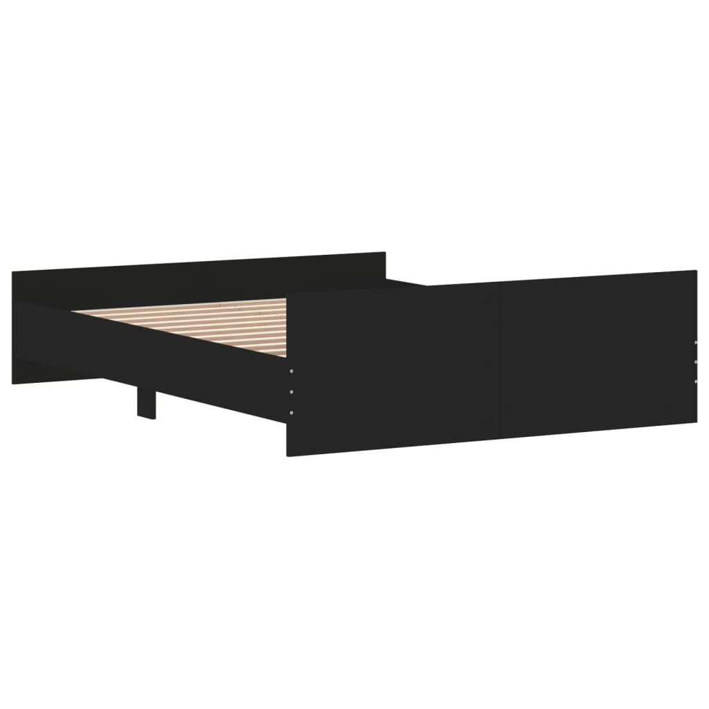 vidaXL Bed Frame with Headboard and Footboard Black 160x200 cm image 5