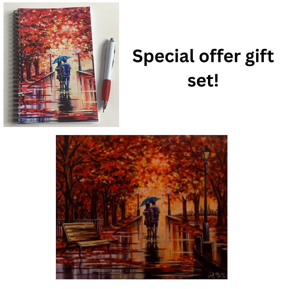ROMANTIC AUTUMN THEMED A5 NOTEBOOK /PRINT GIFT SET - U LOVE NB image 8