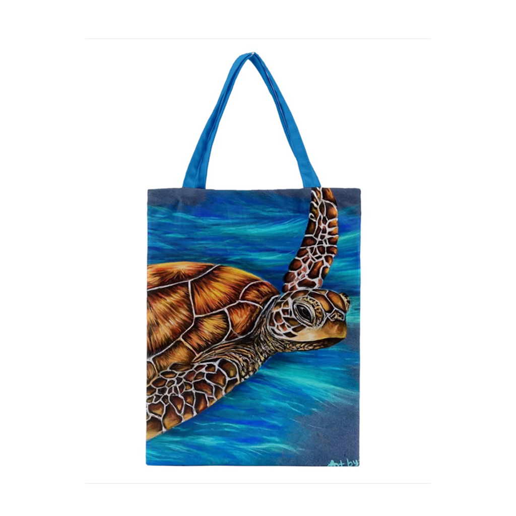 SEA TURTLE CANVAS TOTE BAG,  - BLUE ST TOTE image 6