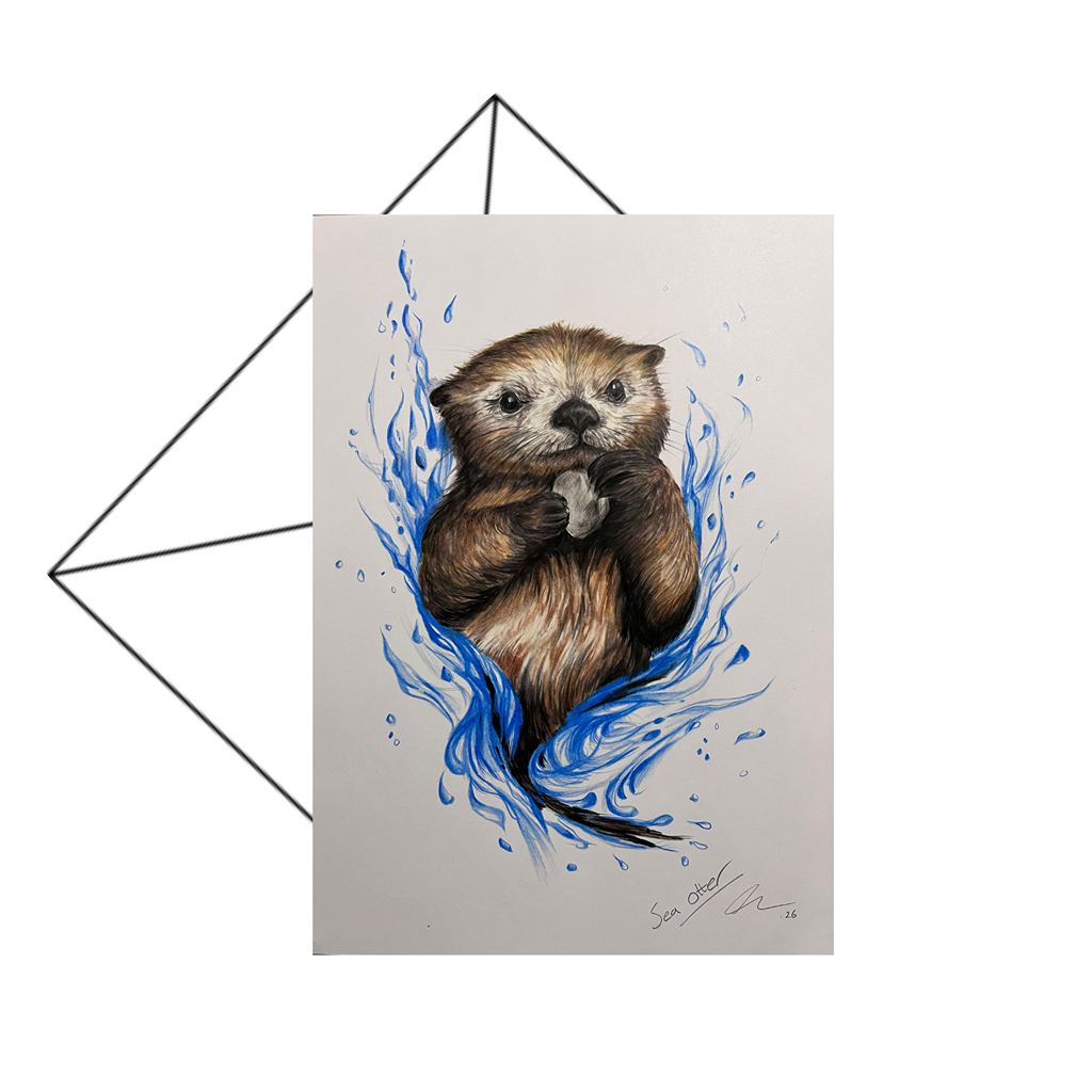 CUTE OTTER WITH PEBBLE BLANK CARD FOR ALL OCCASIONS (copy) image 6
