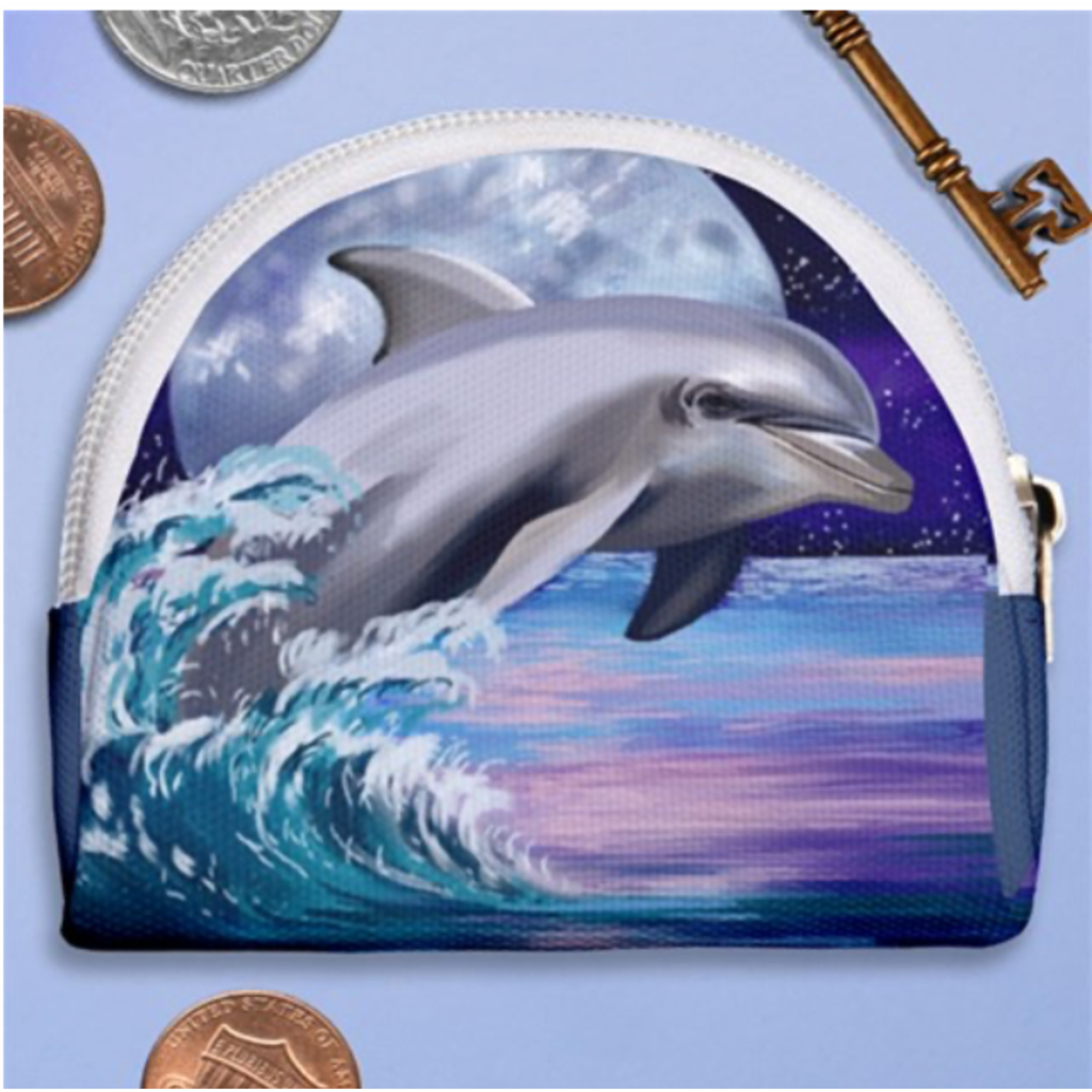 DOLPHIN COIN PURSE / MINI CHANGE WALLET - SQUARE DOLPHIN CP image 5