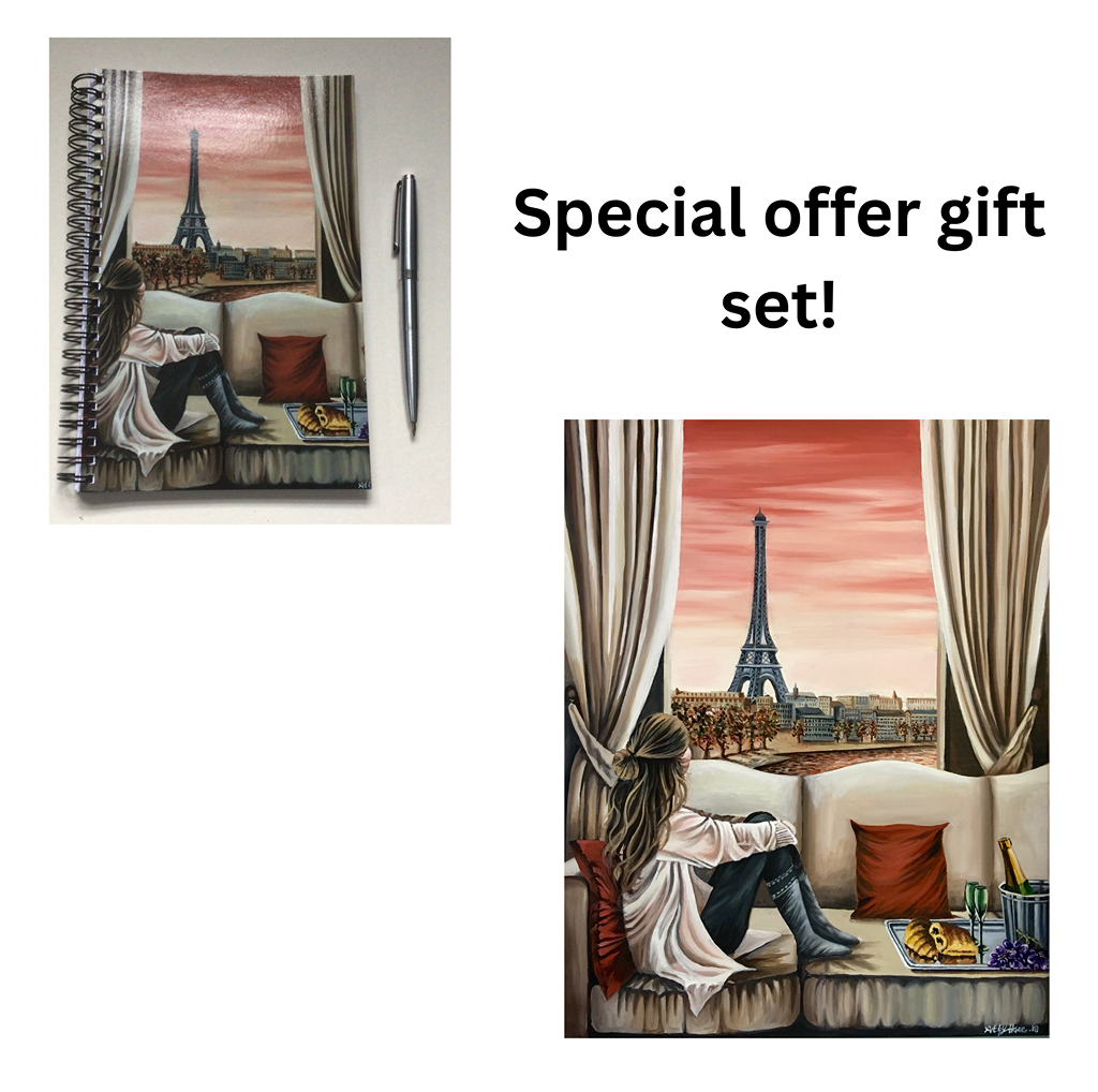 PARISIAN DREAMS  ROMANTIC POSTER FROM OIL PAINTING  ANNIVERSARY/VALENTINES GIFT - PD STD A4 image 3