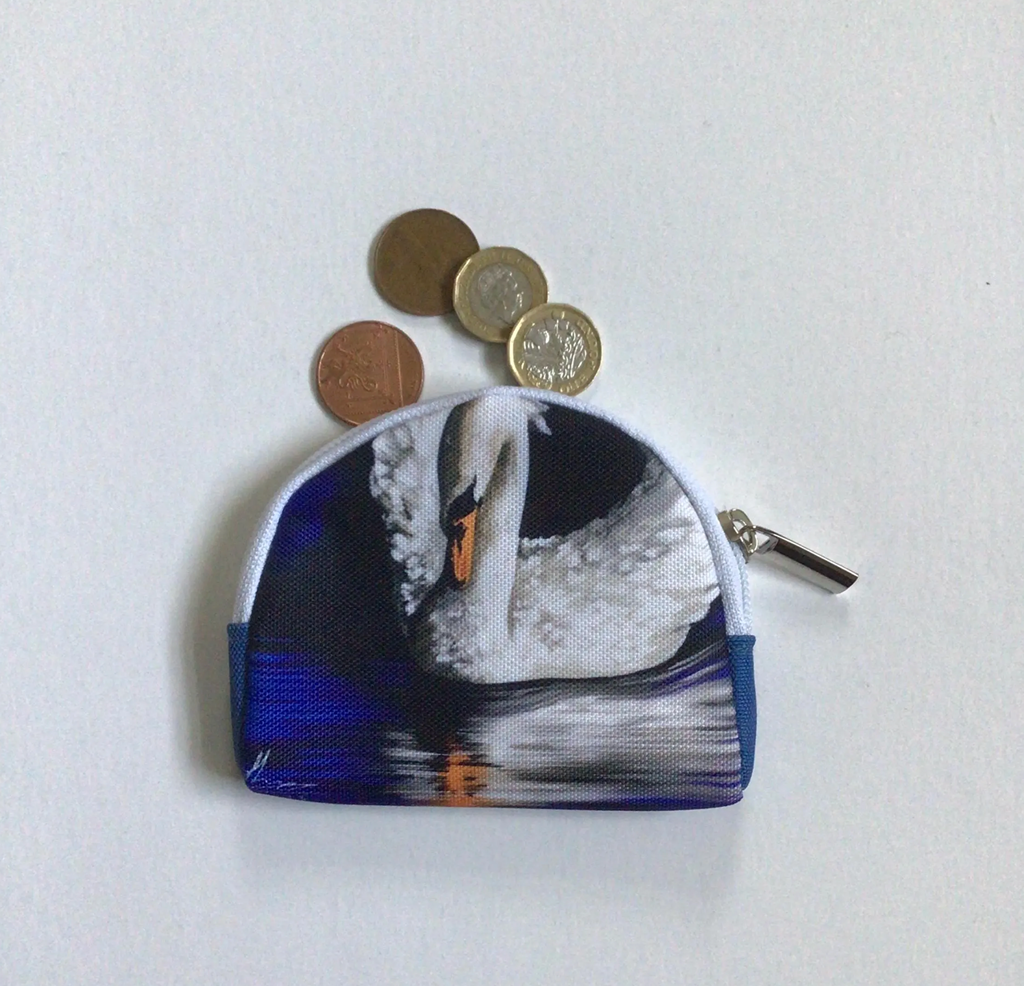 WHITE SWAN COIN PURSE /MINI CHANGE WALLET - SQUARE SWAN CP image 7