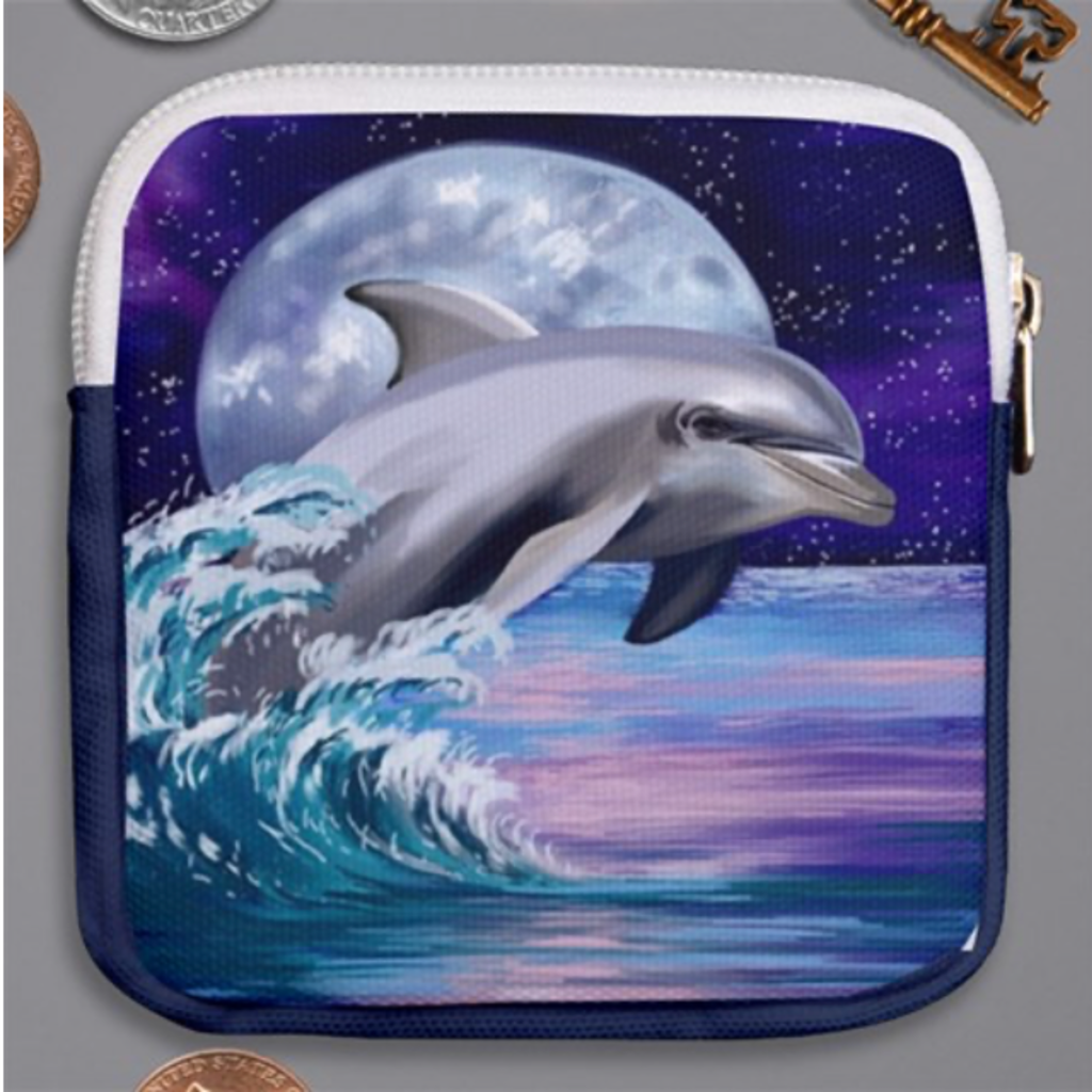 DOLPHIN COIN PURSE / MINI CHANGE WALLET - SQUARE DOLPHIN CP image 4