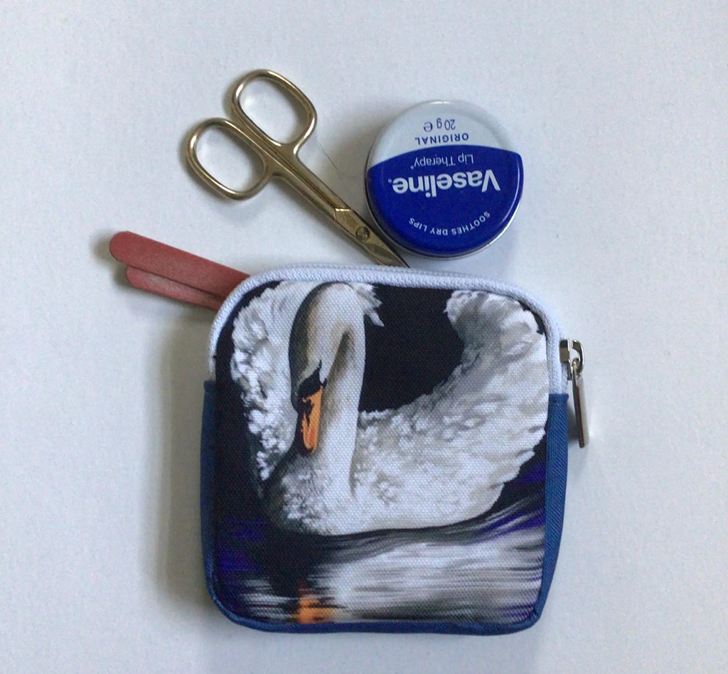 WHITE SWAN COIN PURSE /MINI CHANGE WALLET - SQUARE SWAN CP image 6