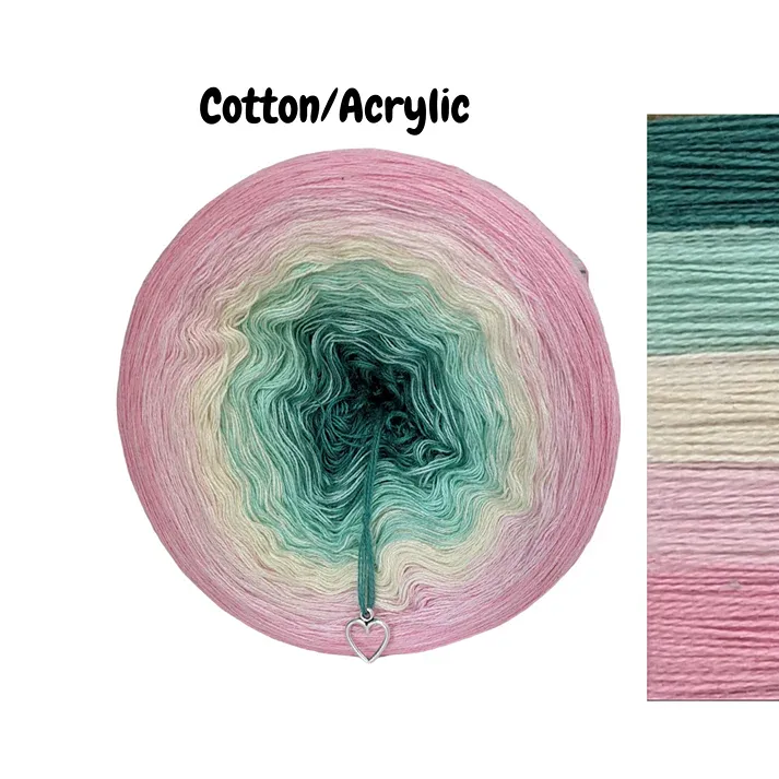 Yarn - Gradient Cake Yarn, Ombre Yarn Cake Cotton/Acrylic - Ice Berry image 4
