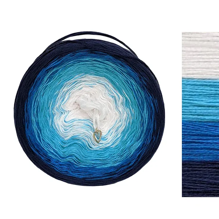Yarn - Gradient Cake Yarn, Ombre Yarn Cake Cotton/Acrylic - Ice Berry image 11