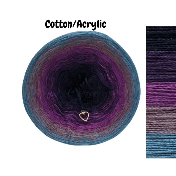 Yarn - Gradient Cake Yarn, Ombre Yarn Cake Cotton/Acrylic - Ice Berry image 10