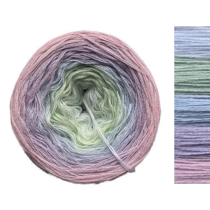 Yarn - Gradient Cake Yarn, Ombre Yarn Cake Cotton/Acrylic - Ice Berry image 3