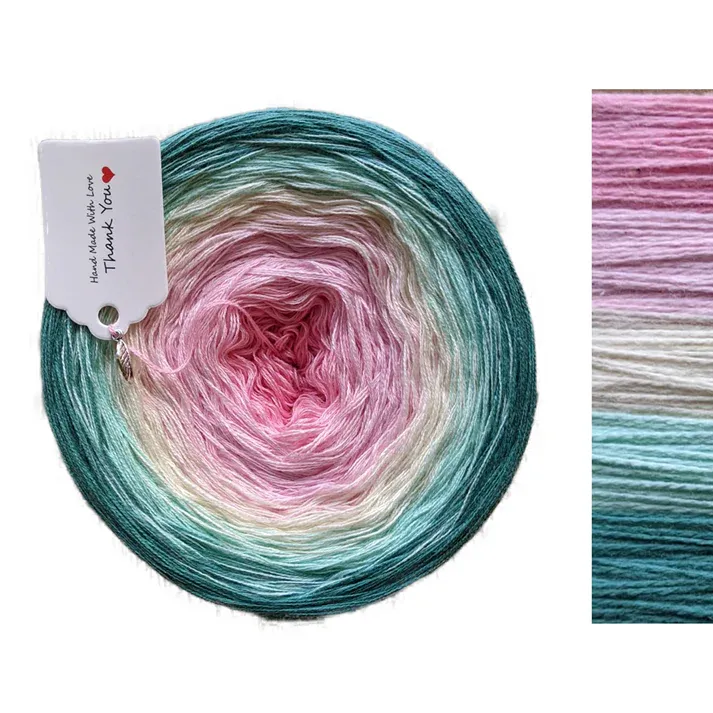 Yarn - Gradient Cake Yarn, Ombre Yarn Cake Cotton/Acrylic - Ice Berry image 5