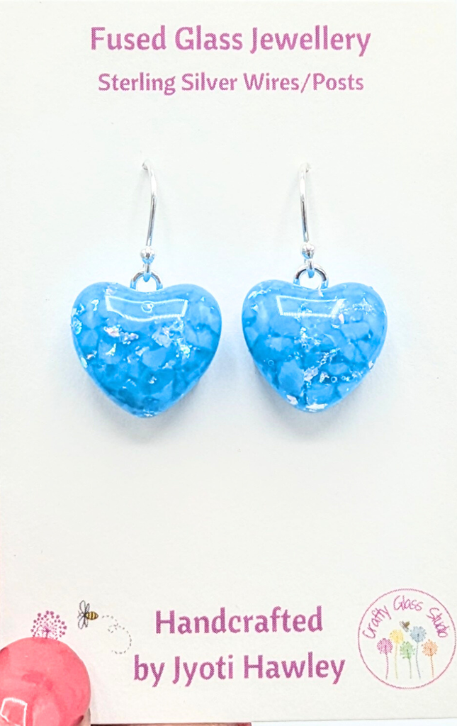 Sparkle Heart Drop Earrings  - Red Sparkle  image 2