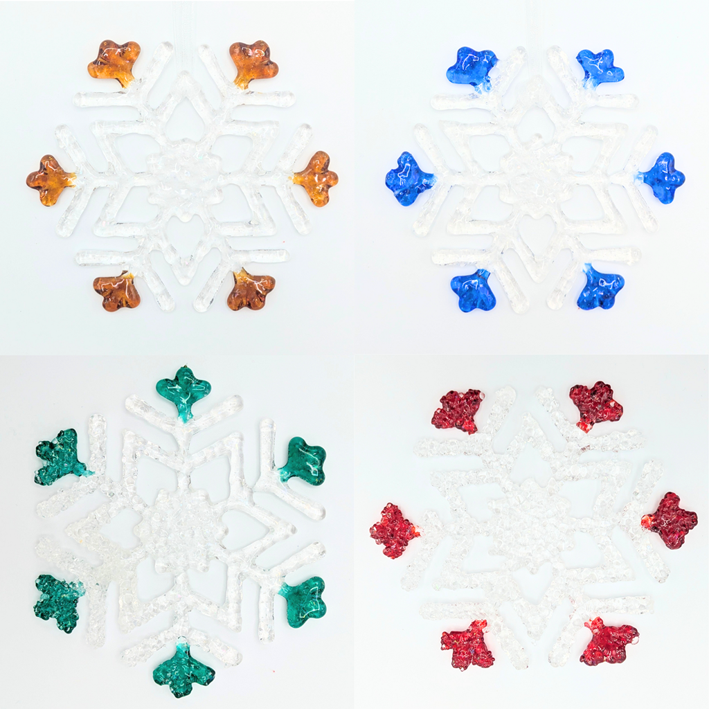 Snowflake Hanging Decoration  - White with red tips image 11