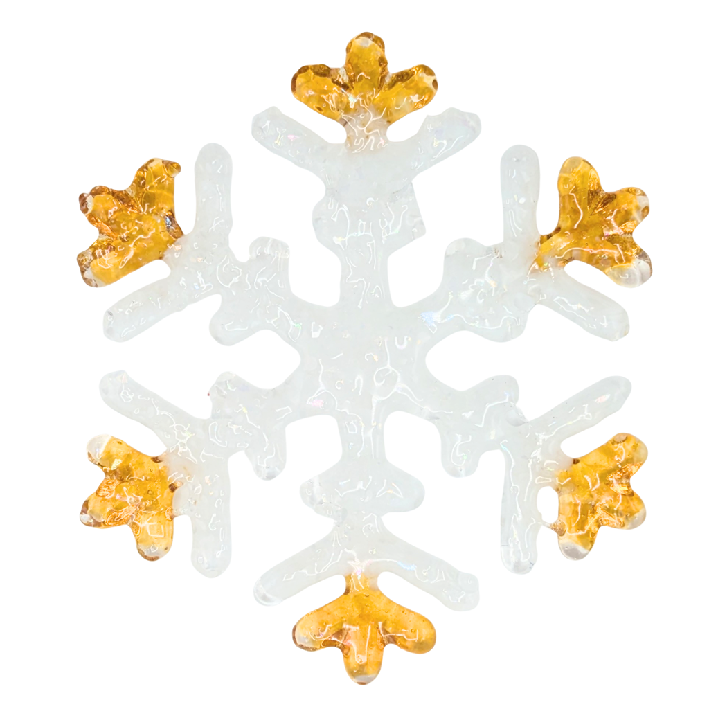 Snowflake Hanging Decoration  - White with red tips image 4