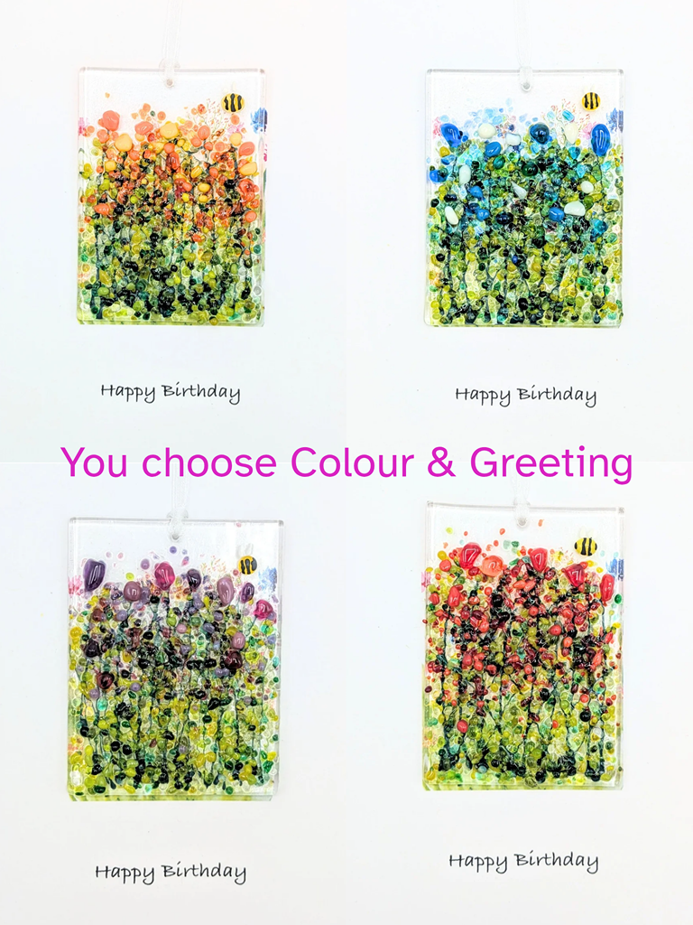 Flower Meadow Light Catcher Keepsake Card - Blue Meadow greeting card image 15