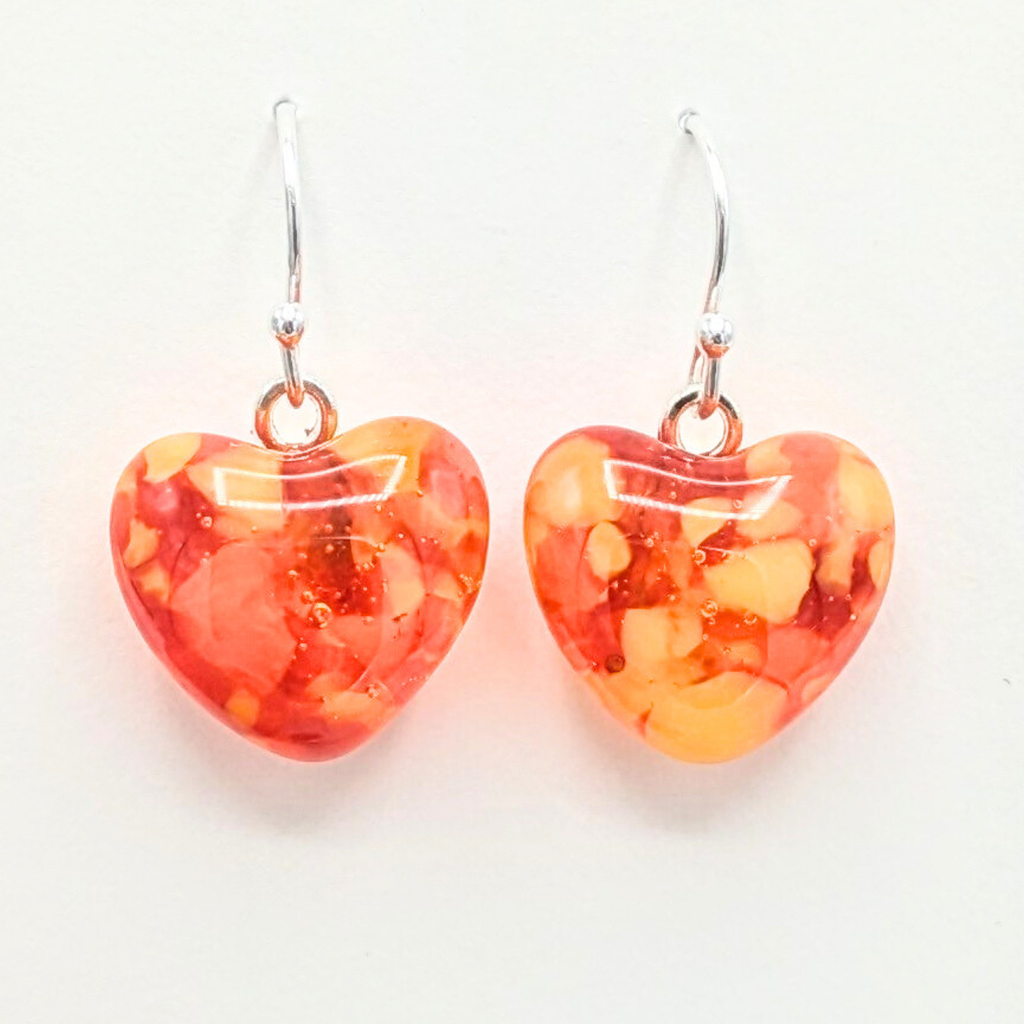Mosaic Heart Drop Earrings  - Red Mosaic  image 3