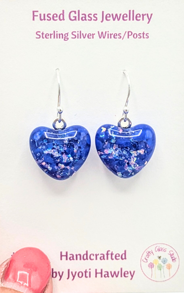 Sparkle Heart Drop Earrings  - Red Sparkle  image 6