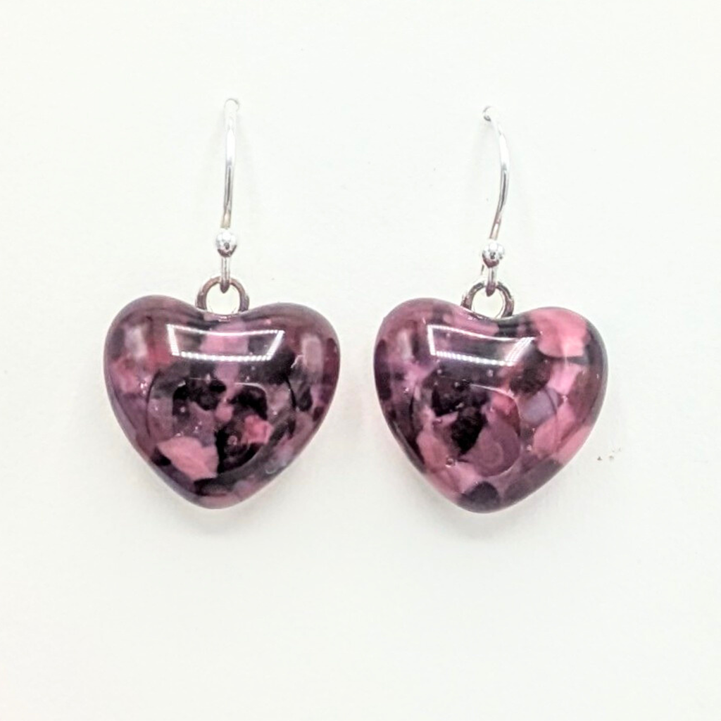 Mosaic Heart Drop Earrings  - Red Mosaic  image 2