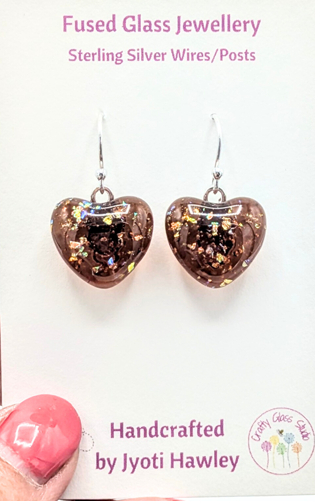 Sparkle Heart Drop Earrings  - Red Sparkle  image 7
