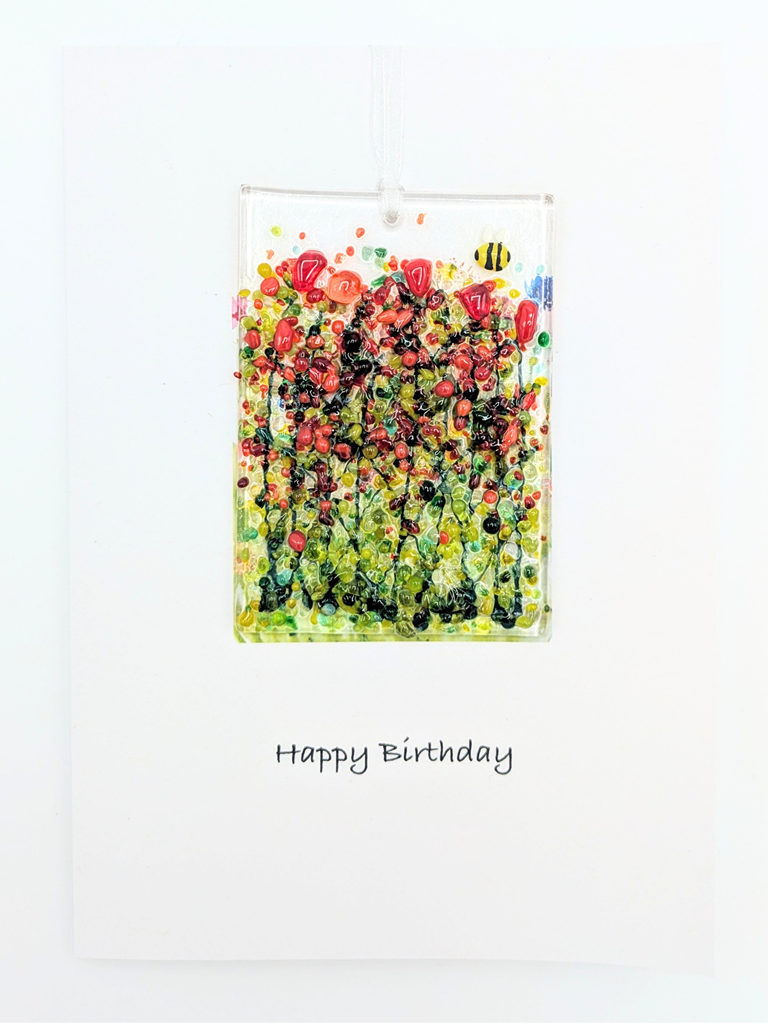 Flower Meadow Light Catcher Keepsake Card - Blue Meadow greeting card image 11