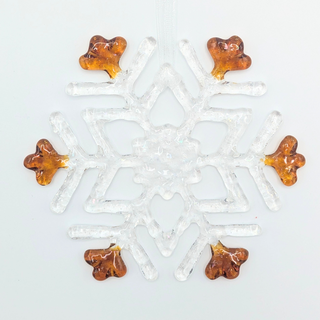 Snowflake Hanging Decoration  - White with red tips image 8