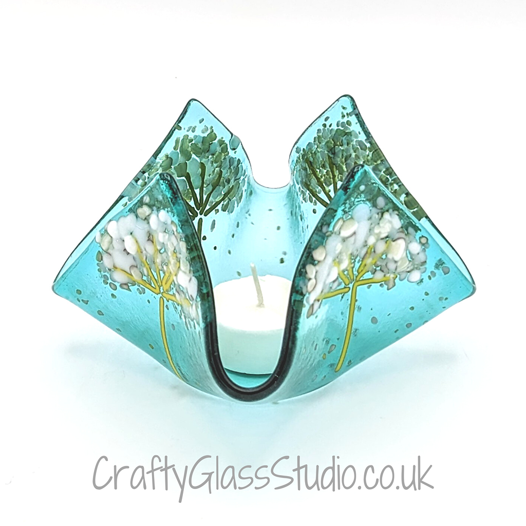 Turquoise Floral Handkerchief Vase - Light turquoise  image 12