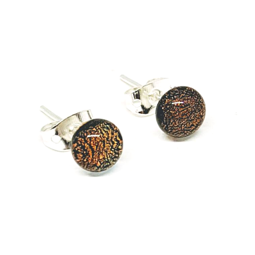 Dichroic Stud Earrings - Silver Blue  image 8