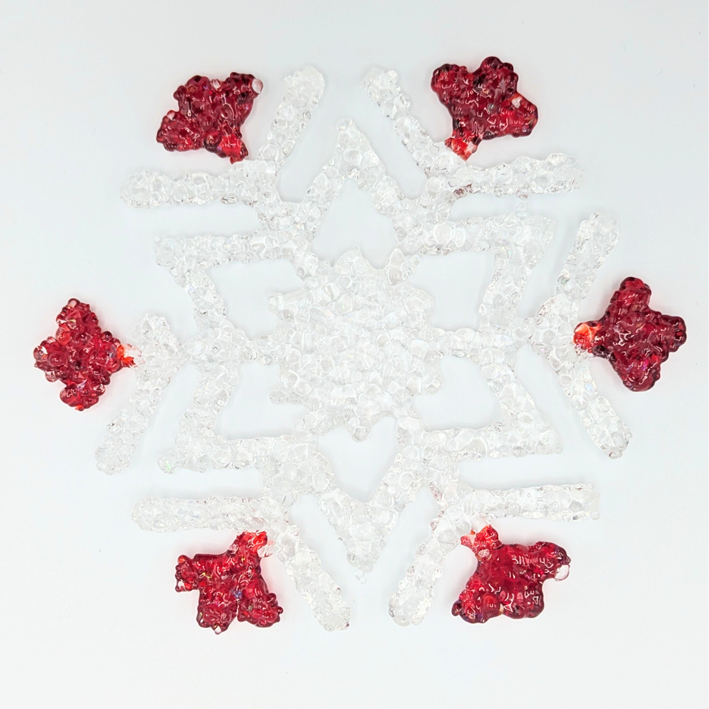 Snowflake Hanging Decoration  - White with red tips image 6