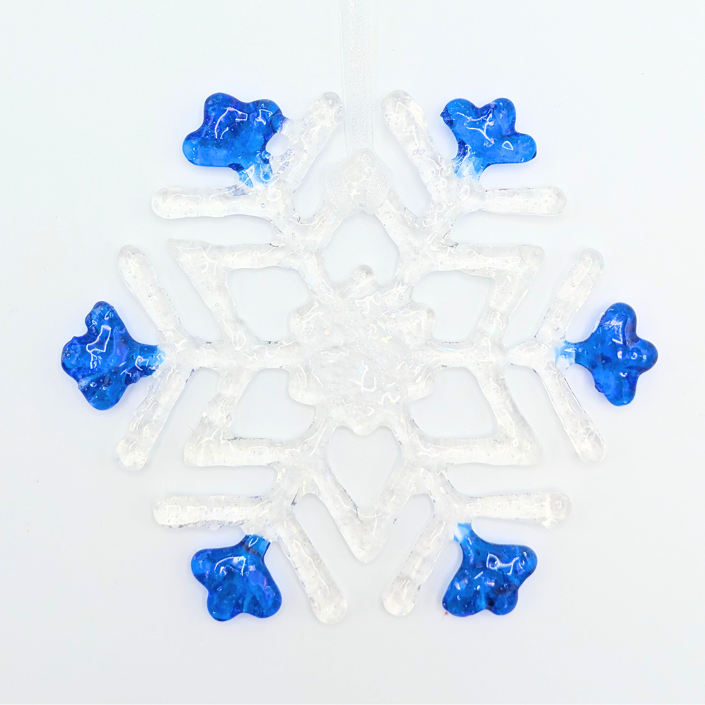 Snowflake Hanging Decoration  - White with red tips image 7