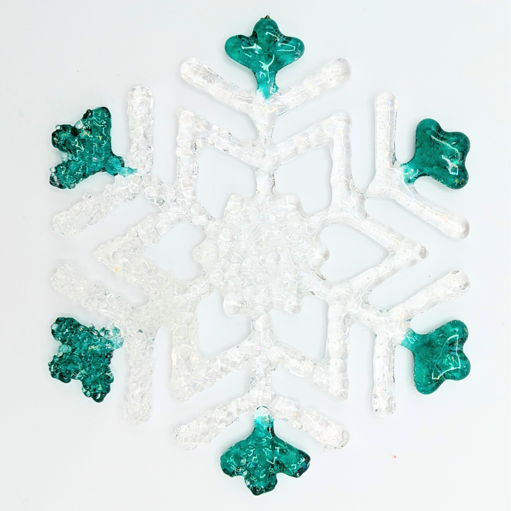 Snowflake Hanging Decoration  - White with red tips image 9