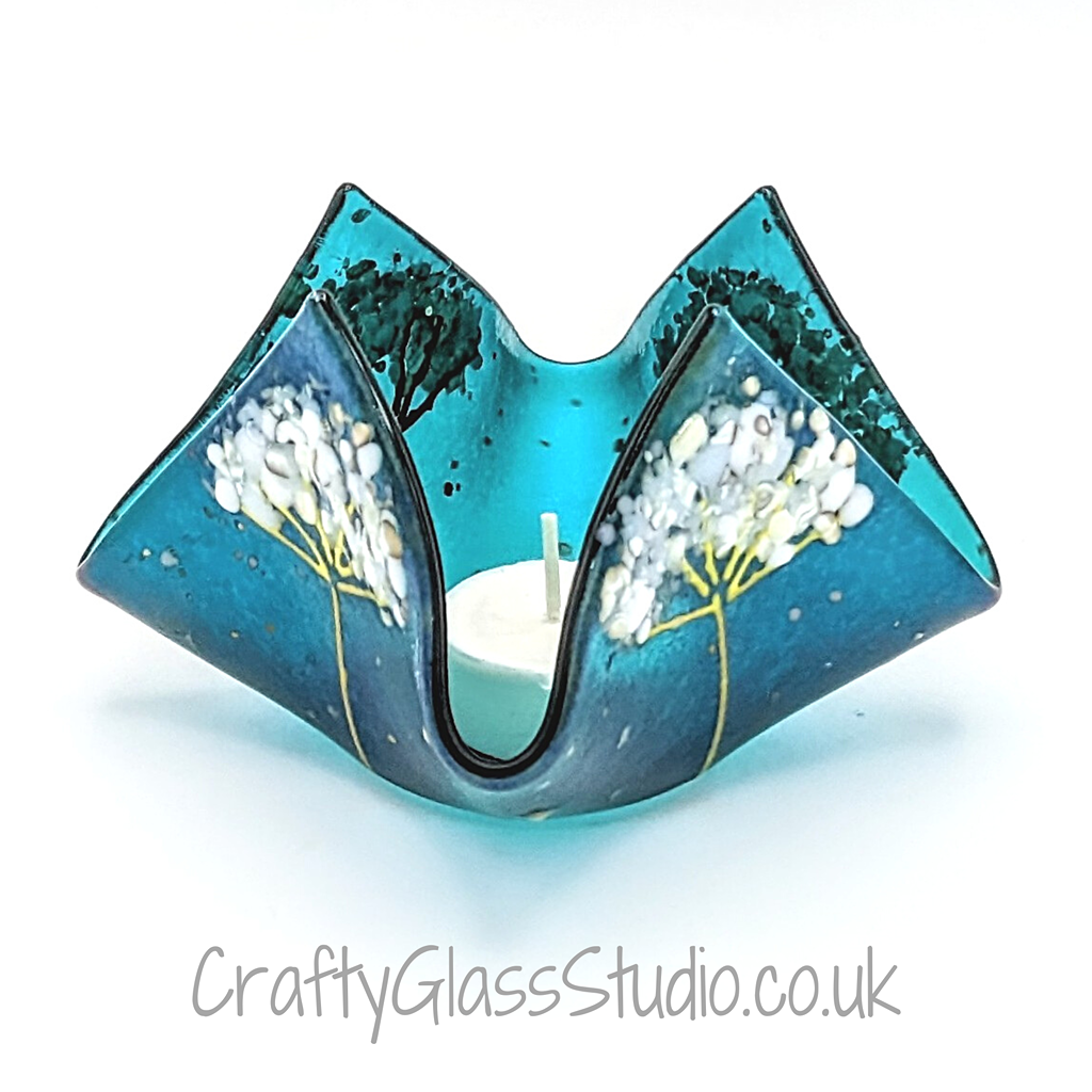 Turquoise Floral Handkerchief Vase - Light turquoise  image 13