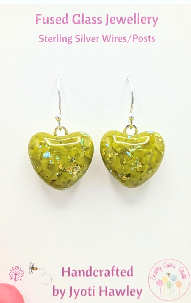 Sparkle Heart Drop Earrings  - Red Sparkle  image 4